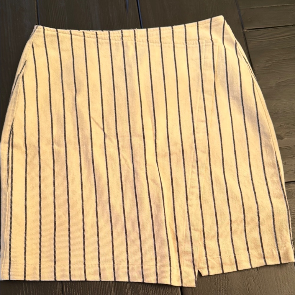 Madewell Striped Cream and Navy Women's Skirt